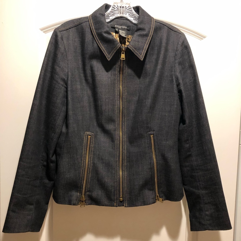 Jean Jacket with Leopard Lining